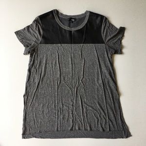 Wilfred Women S Grey Black Faux Leather T-Shirt